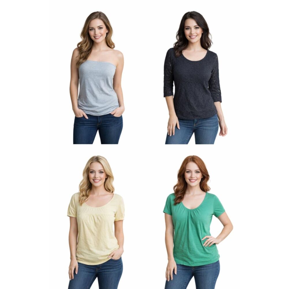 4 Tops Shirts Blouses Short Long Sleeve Charlotte Russe Women's WOMAN'S Medium